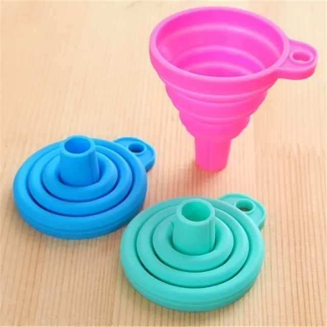 4pc Collapsible Silicone Funnel Set For Filling Bottles | Large & Small