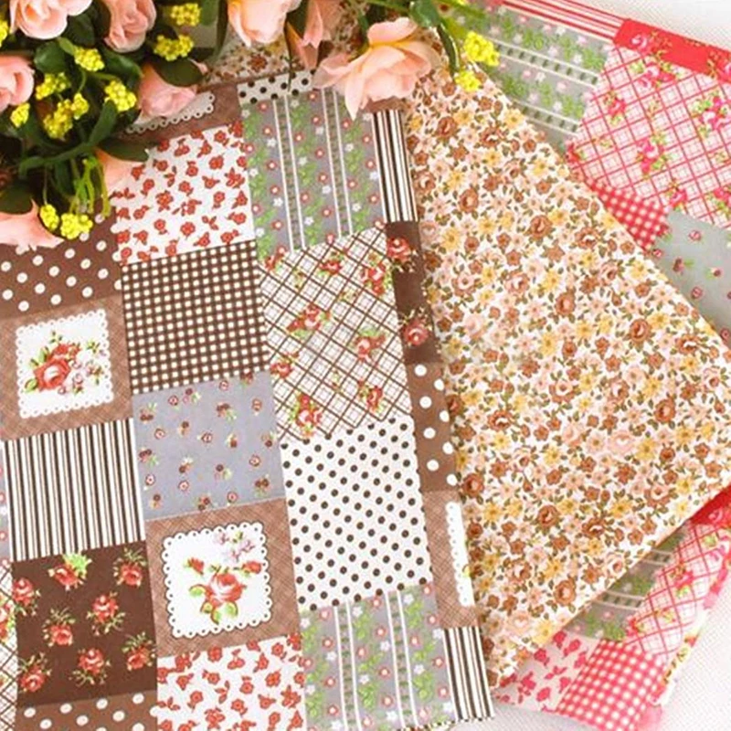 DIY 100pcs Square Floral Cotton Material Sewing Craft Patchwork Cloth 10cm*10cm