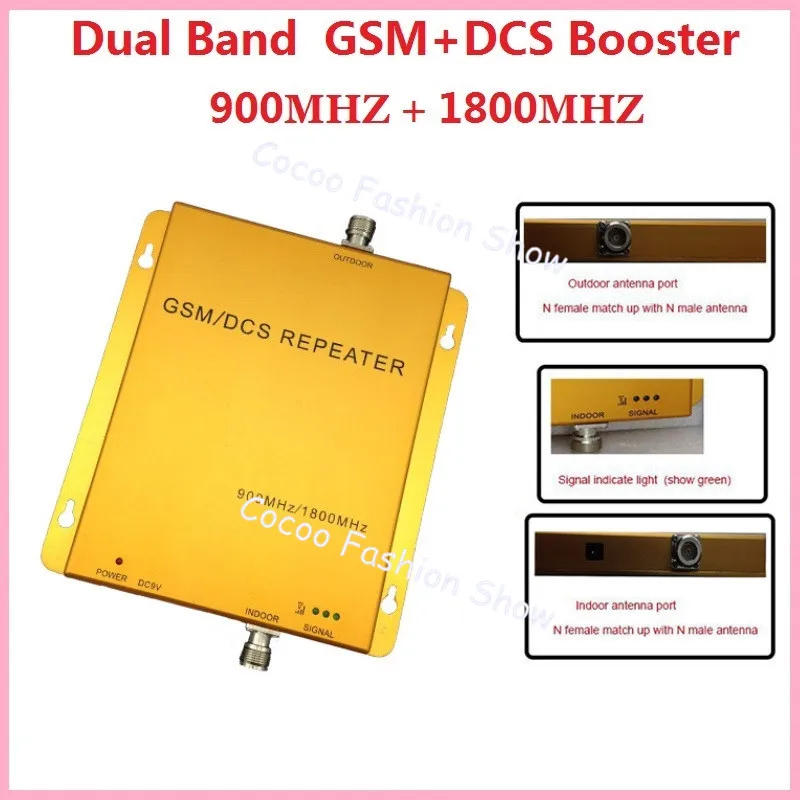 

High Gain Dual Band 20dbm Output 65db Mobile Signal Repeater, GSM 4G 900 1800 Cell Phone Booster DCS 1800mhz for big area