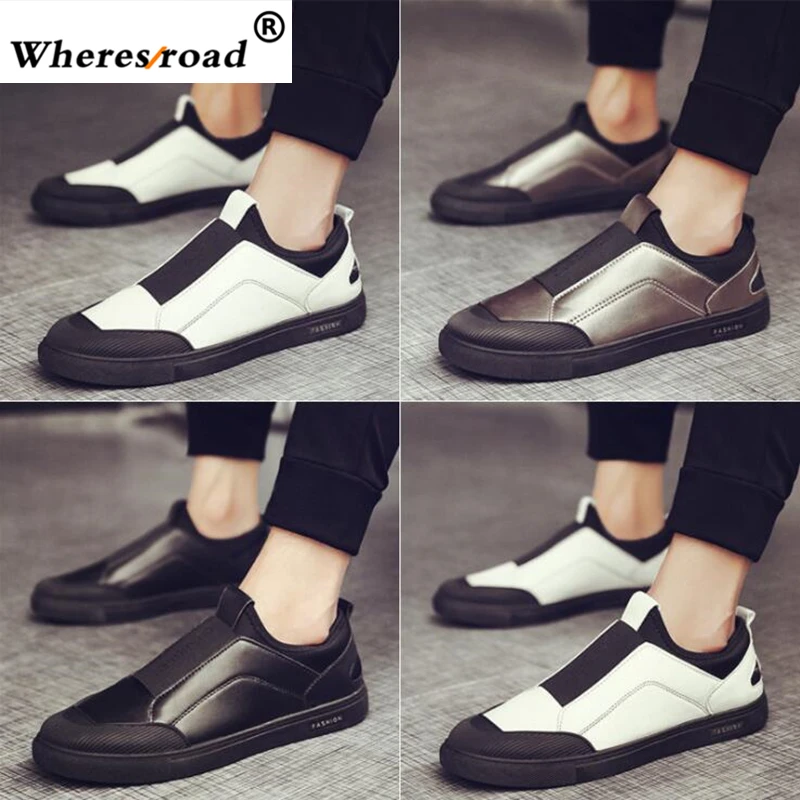 

Wheresroad 2018 Fashion Leather Sneaker Hot Style Men's Casual Shoe Leisure Canvas Sells Men's Casual Shoe Style Flat 39-44