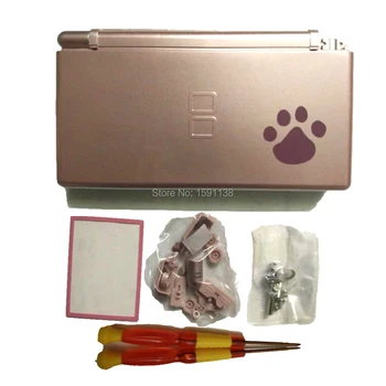 

New Pink Color Complete Console Shell Fit For NintendoDualite Puppy Footprints Pattern Housing Case for N-D-S Lite Repair Parts