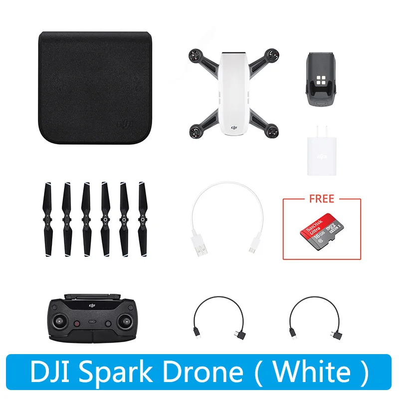 DJI Spark мини-Дрон Smart FPV Wi-Fi Карманный ручной селфи-Дрон с 1080P HD камерой управление жестами 16 мин Время полета - Цвет: Белый