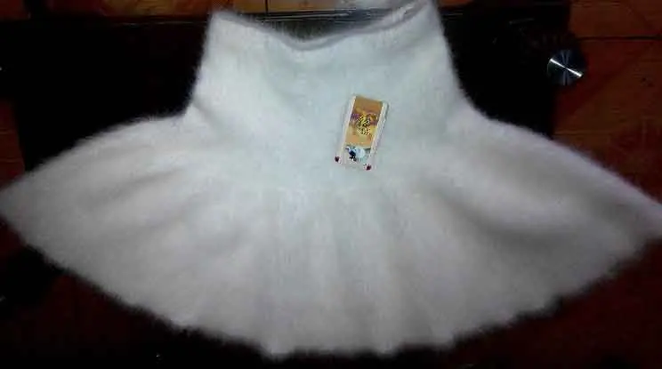 Новое поступление юбка из натурального норкового кашемира модная повседневная юбка из натурального норкового кашемира Большие размеры от производителя OEM TSR5 - Цвет: White