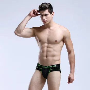 

3pcs/lot WJ genuine men's underwear underwear genuine magnetic health cotton U convex waist sexy briefs