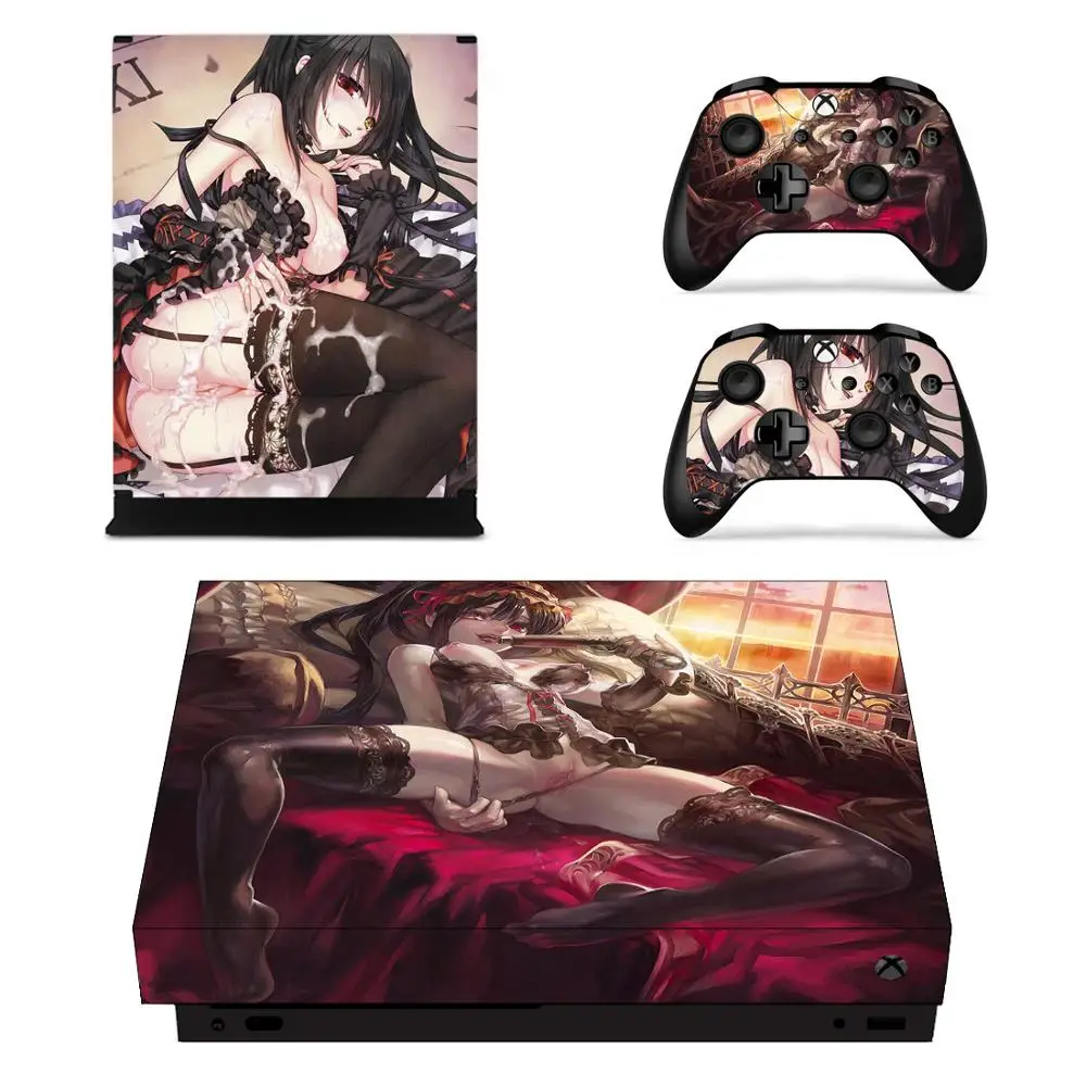 

Anime Girl Tokisaki Kurumi Vinyl Skin Decals Sticker Cover Xbox one x Stickers Pegatinas For xbox one x console and Controllers