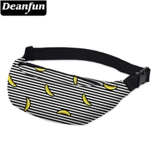 Deanfun 3D Printed Waist bags Pack Striped with Banana Pattern Adjustable Band for Outdoors Fanny Packs YB20