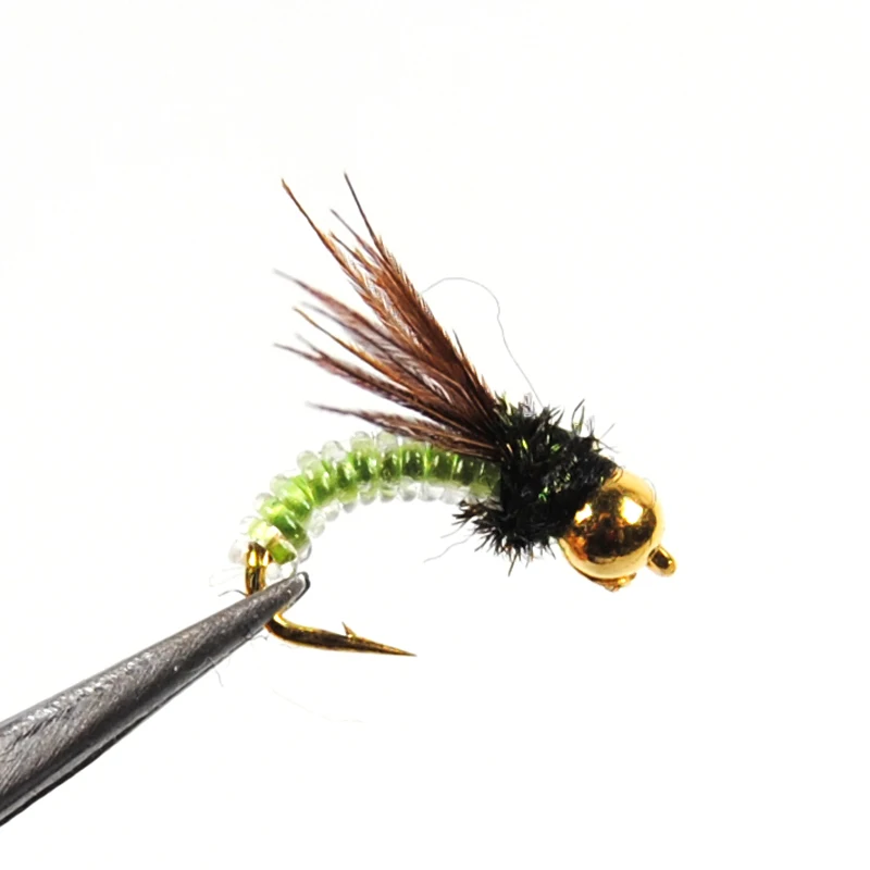 10 шт. Beadhead PM Caddis#14, нимфы, сухие мухи для ловли форели