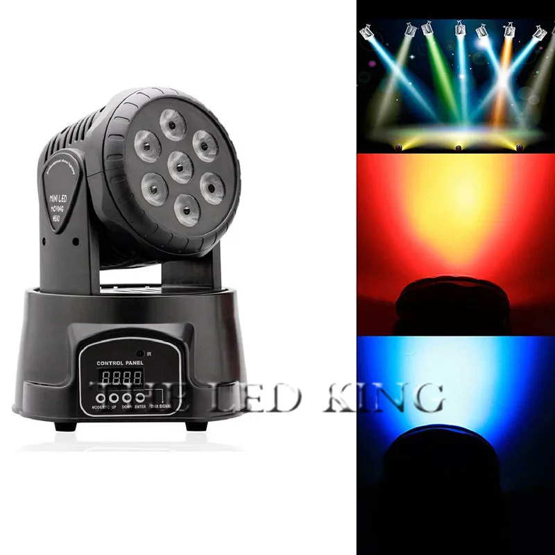 Led Moving Head DMX Wash 7x12 Вт мини музыкальный звук RGBW 4в1 свет для сцены рождественской