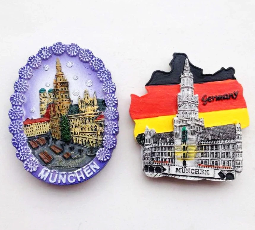 Munich City Hall и Marinplatz 3D магнит на холодильник, немецкие туристические сувениры, магнитные наклейки на холодильник, украшение для дома