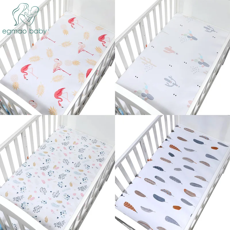 100 Cotton Baby Fitted Sheet Cartoon Crib Mattress Protector Baby