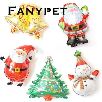 

50pcs Christmas Mini Balloon trees Snowman Santa claus bells For New Year Decoration Children Toy Party Supplies Xmas party