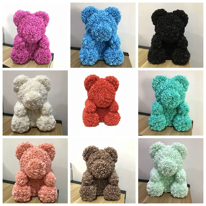 40cm rosa urso multicolorido 2018 presente dos