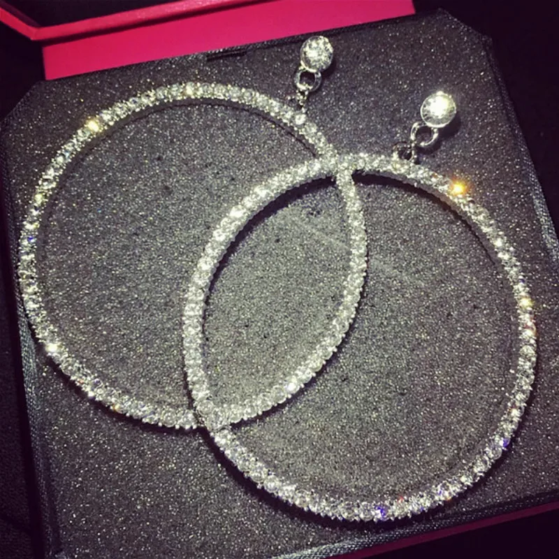 

meidi New Trendy Sexy Water Ring Big Circle Earrings Women Club Personality Exaggerated Big Earrings Fashion Gift Wholesale