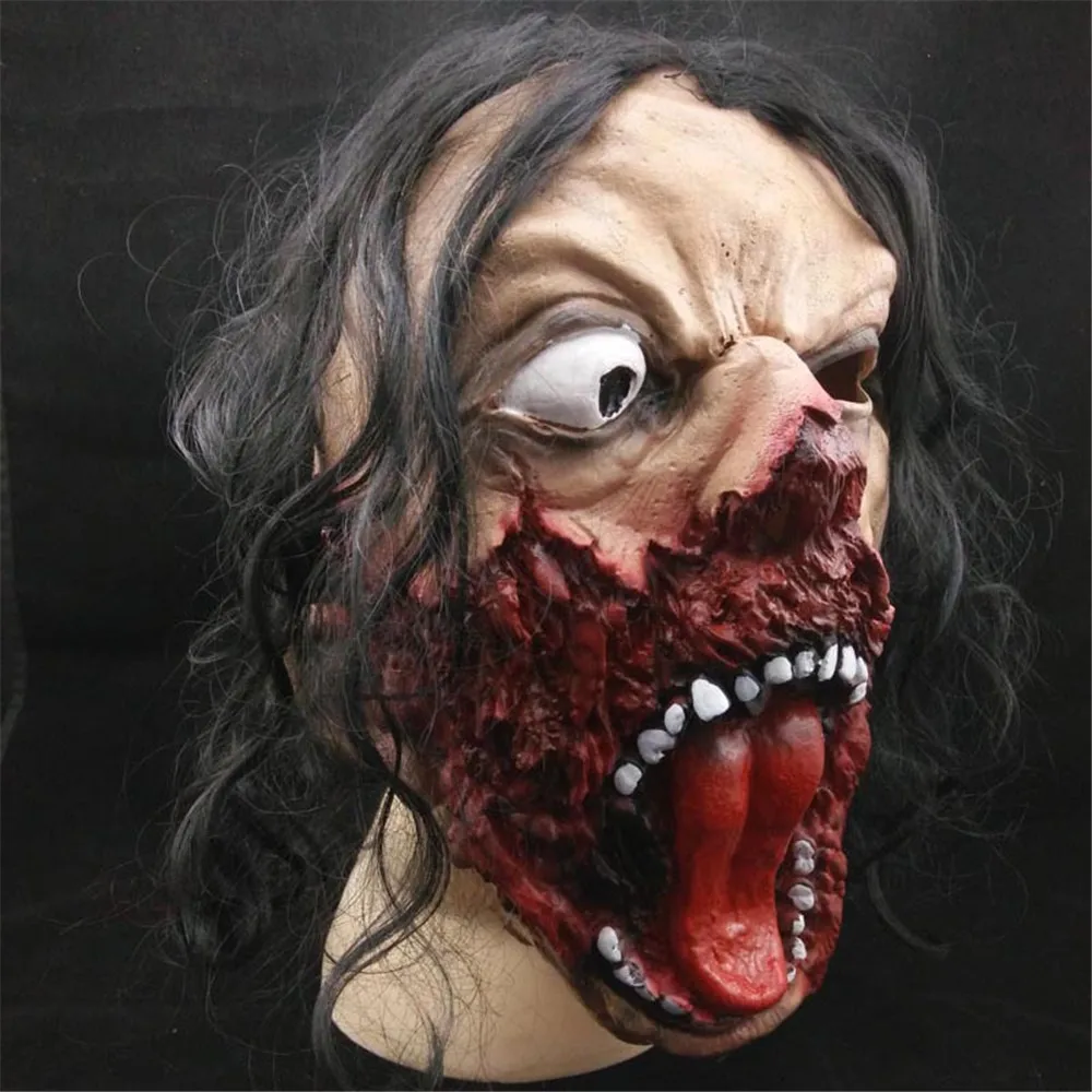 Cosplay Halloween Carnival purim sparda Latex mask horror devil vampire ghost headgear hair adult accessories costumes | Тематическая