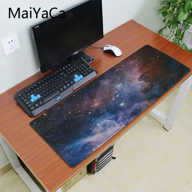 Maiyaca Galaxy Красочные звездное небо офисные мыши геймер игровой коврик для мыши xl скорость клавиатуры коврик для мыши ноутбука ПК ноутбук Настольный коврик - Цвет: Lock Edge 30x60cm