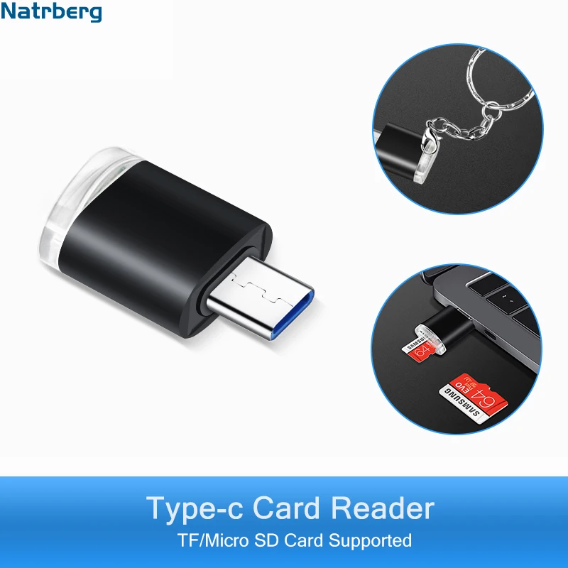 

Natrberg Type C Card Reader USB-C TF Micro SD OTG Adapter Type-C Memory Card Read For Samsung MAC Book Xiaomi Redmi Huawei
