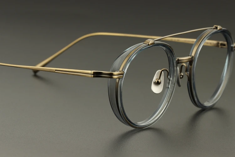 Чистый Титан винтажные круглые очки ретро прозрачная рамка оконного оптического стекла Для мужчин Для женщин близорукости рецепт; очки рамки