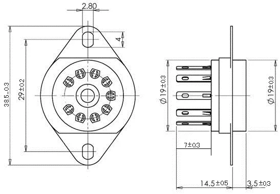 Нижние шасси крепление 9pin керамические трубчатые гнезда клапанов основания трубки для 6DJ8 12AX7 ECC83 B339 CV492 6L13 12AU7 12AT7 Hi-Fi аудио "сделай сам"