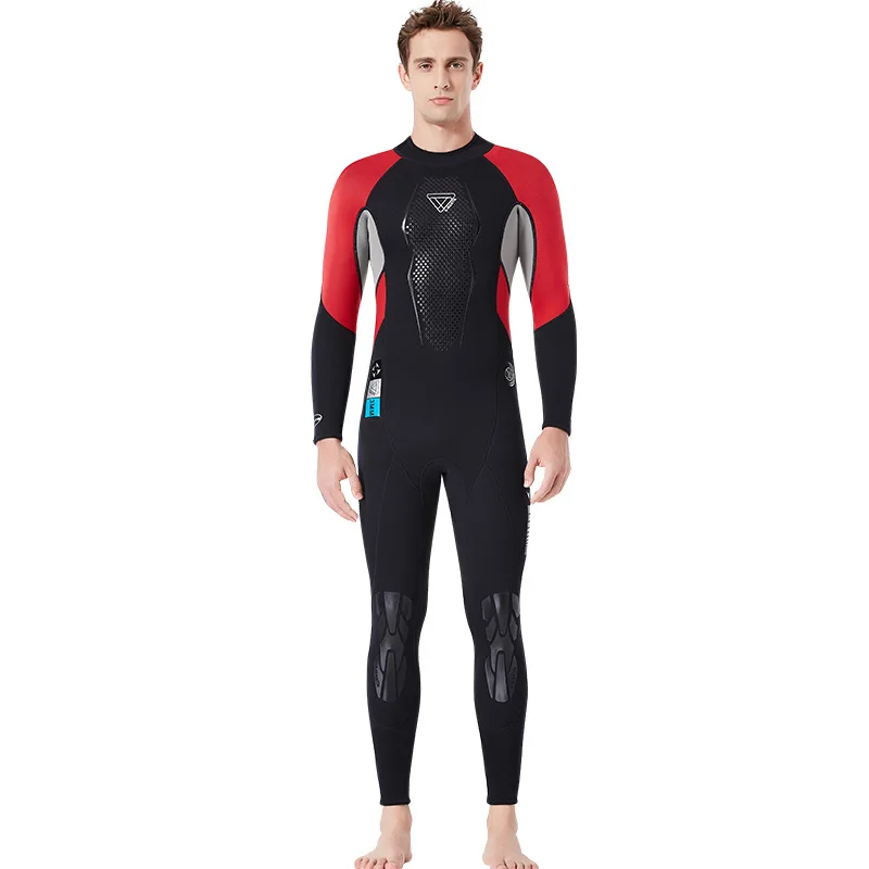Костюм для дайвинга для мужчин, из неопрена 3 мм высокой упругой водолазный костюм для плавания Surf Триатлон Одна деталь купальник полный боди - Цвет: 01