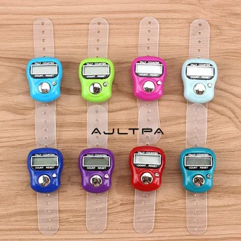 

Fast Shipping 300pcs Digital LCD Electronic Finger Hand Ring Counter Counting Timer Knitting Soccer Golf Counter Random Colors