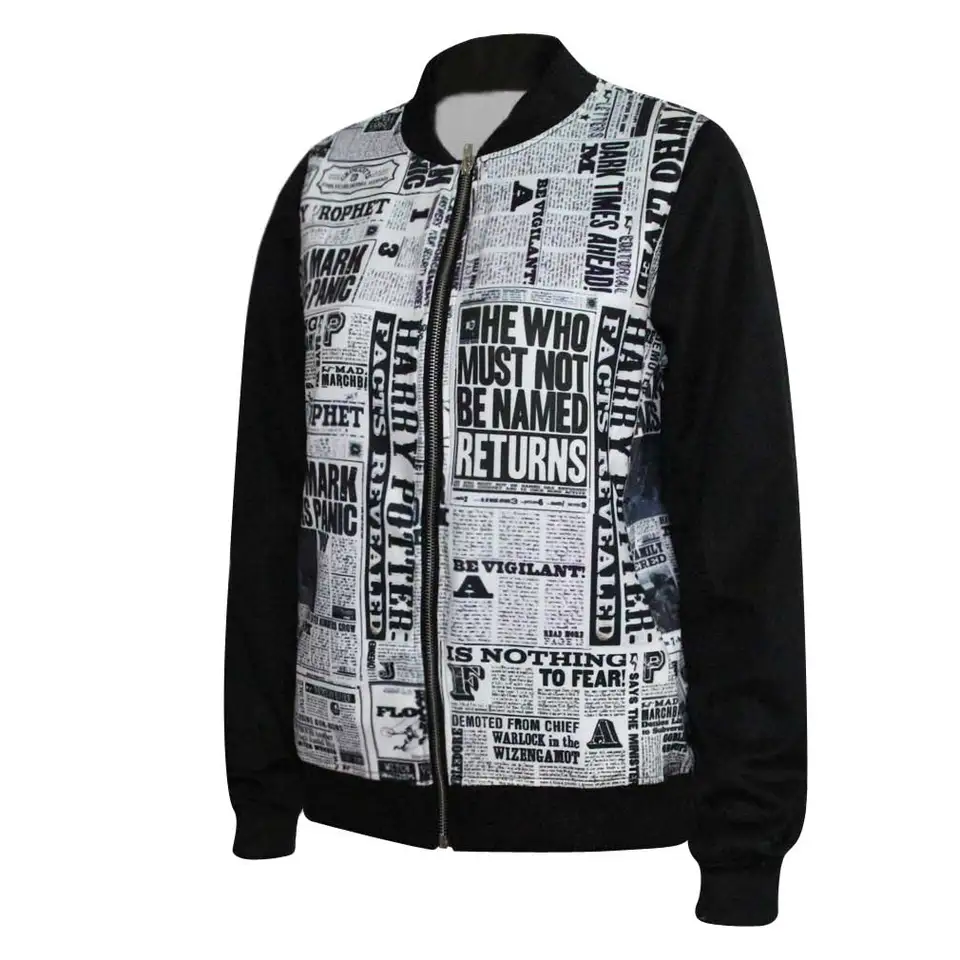 Harry Potter Daily Prophet Women Jackets Winter Coat Chaquetas