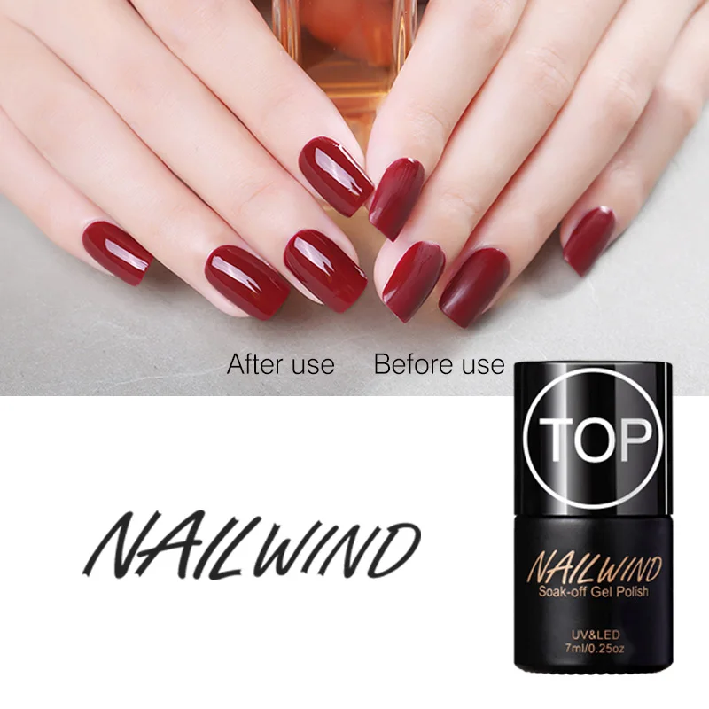 NAILWIND 7 мл длинные прочный верх пальто УФ гель лак для ногтей блестящие герметик