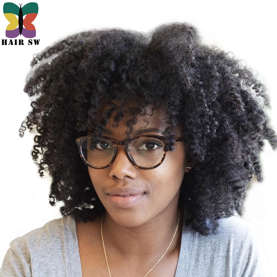 SW Corto Afro Rizado cabello Natural DEL PELO Sintético
