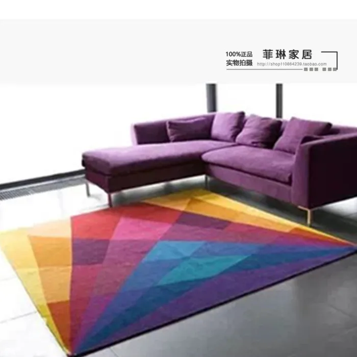 Простой Европейский современный разноцветный модный ковер журнальный столик для гостиной одеяло акриловый ковер для дома
