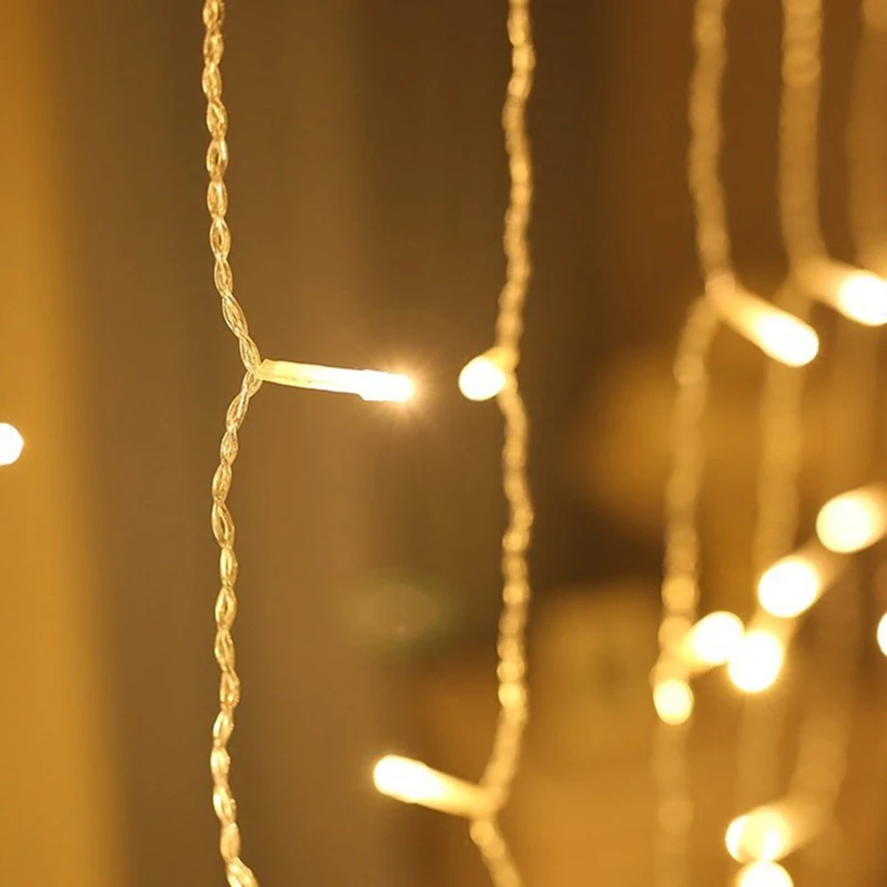Hot sale 2 x 1.5m Heart Shape 128 LED String Holiday Light Christmas Wedding Decoracao Curtain lamp EU Love the curtain light