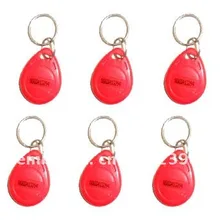 100 шт./лот Rfid тег контроль доступа смарт-карты 125 кГц брелоки EM4100 красный