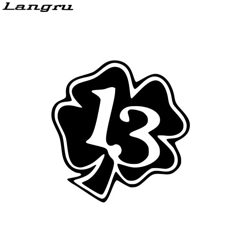 Langru 4 листовой Клевер Lucky 13 виниловые наклейки для автомобиля-Стайлинг наклейка