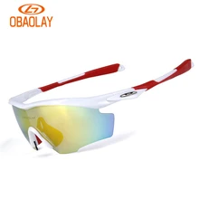 OBAOLAY 5 Lens Cycling Glasses MTB Bike Road Riding Sunglasses Night Version Fishing Outdoor UV400 Polarized Goggles Eyewear