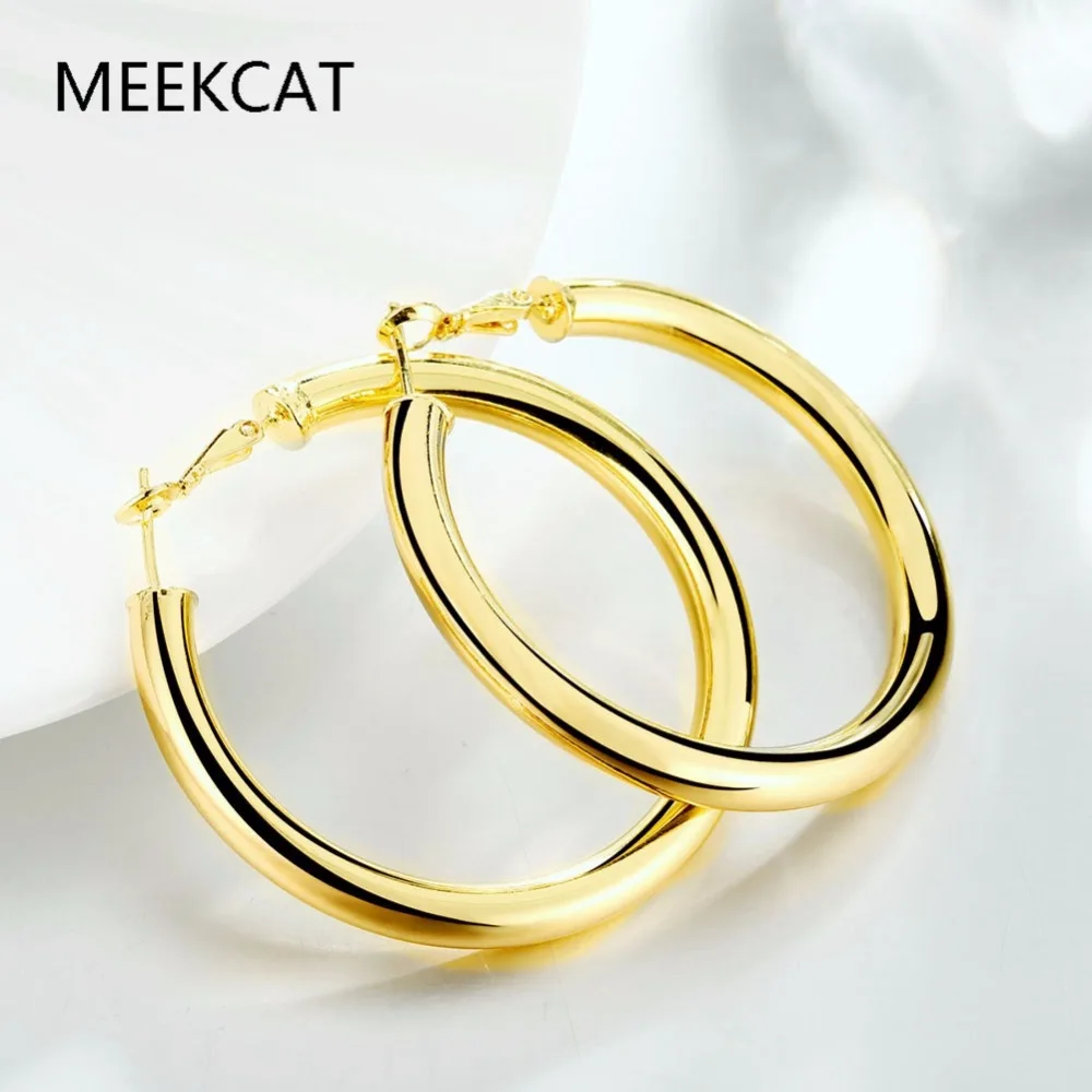 

Diameter 5CM Smooth Round Creole 5mm Hollow Circles Hoop earing Gold Color Brinco argola Fashion Jewelry Accessories