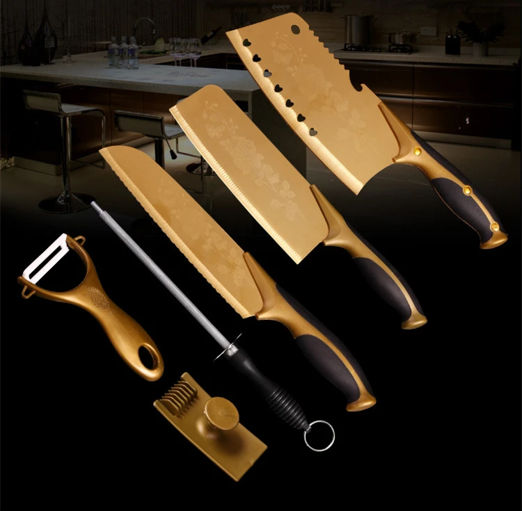 top quality kitchen knives top quality kitchen knife cleaver titanium golden top quality kitchen knives top quality kitchen knife cleaver titanium golden