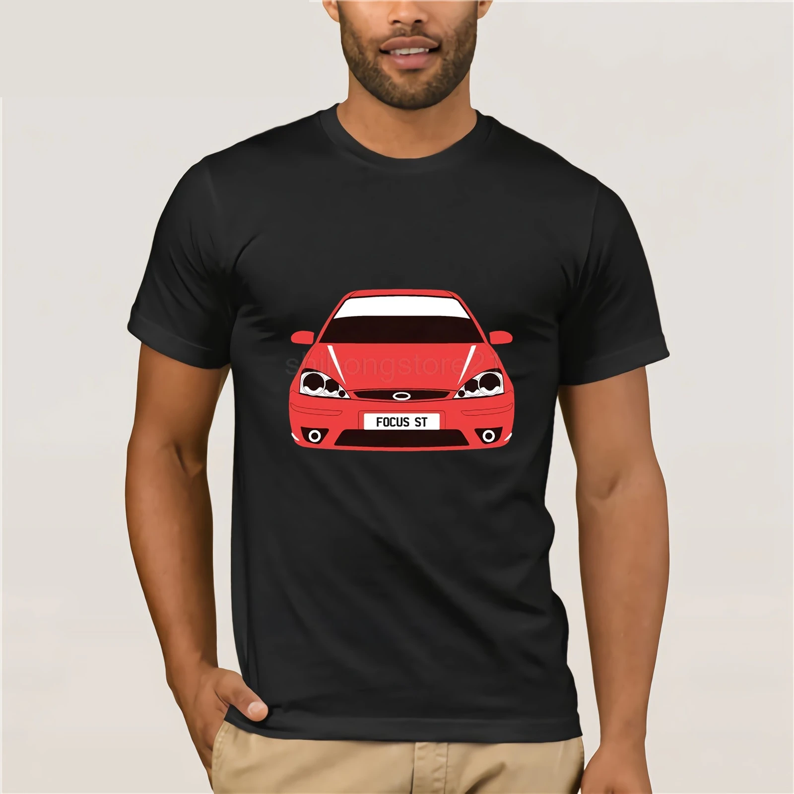 

CUSTOM HTees T-shirt - FORD FOCUS MK1 ST and RS, Pick car colour & plate, S-XXXL Funny Tees Cotton Tops T Shirt