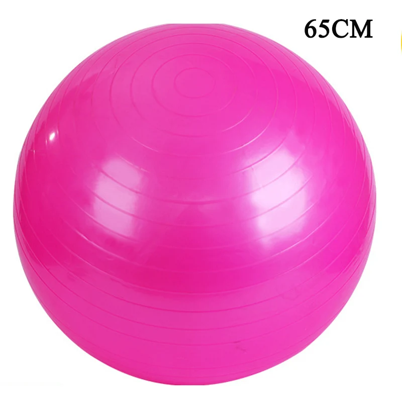 Мяч для йоги, для гимнастики и фитнеса, мяч для пилатеса, баланс, упражнения, тренажерный зал, для помещений, для фитнеса, тренировки, йога, ядро, 45-95 см, насос - Цвет: 65CM Pink