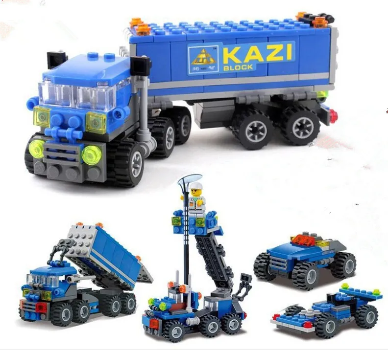 163 шт. KAZI 6409 грузовик строительные блоки детские игрушки для детей подарок на день рождения Строительные кирпичи игрушки для детей