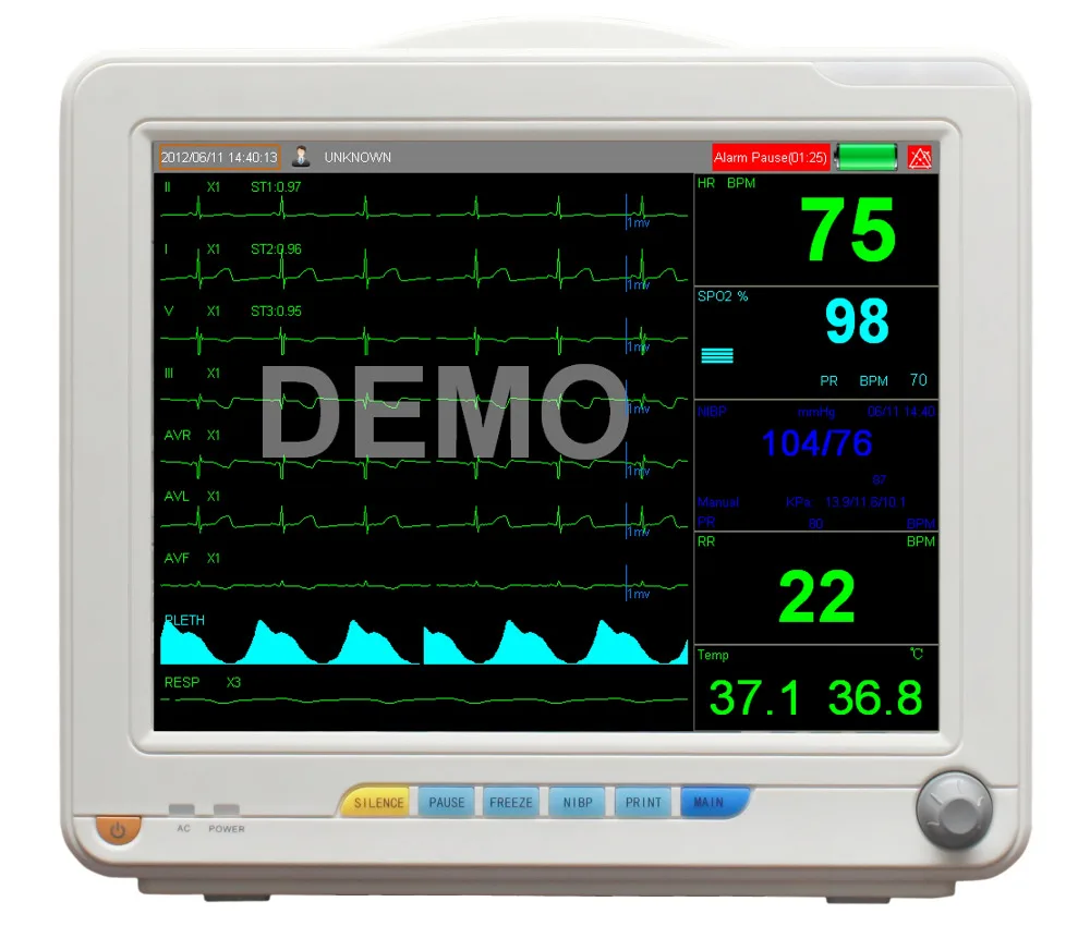 12 inch Patient Monitor 7-lead display 6 parameter ports Multi Parameter ECG SPO2 NIBP TEMP RESP HR option etco2 цена 12 inch Patient Monitor 7-lead display 6 parameter ports Multi Parameter ECG SPO2 NIBP TEMP RESP HR option etco2 цены онлайн