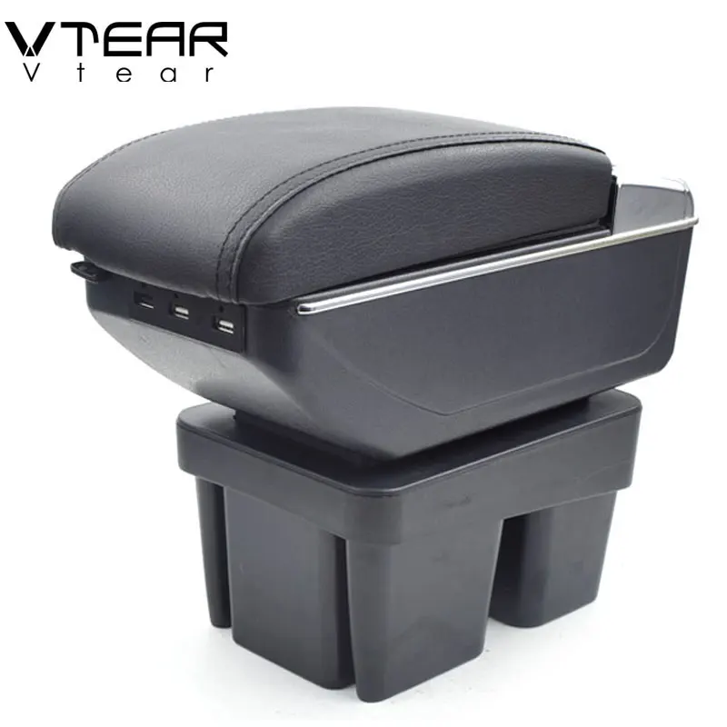 

Vtear For VW Golf 7 armrest box USB Charging interface heighten central Store content box cup holder ashtray accessories parts