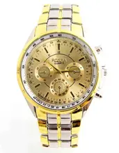 ROSRA Luxury Brand Watch Fashion Gold Watches Men Full Steel Business Quartz Watch Man Hour Clock
