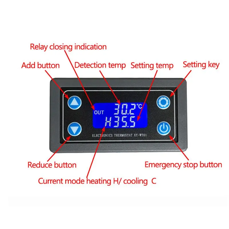 XY-WT01 регулятор температуры цифровой светодиодный дисплей Отопление/охлаждение регулирующий термостат переключатель