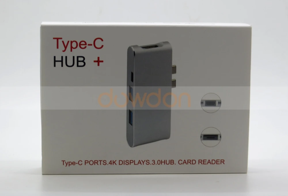 Многофункциональный двойной зарядный порт type C+ адаптер HDMI 4 K+ 2 порта USB 3,0+ микро SD/SD концентратор-Картридер для нового MacBook