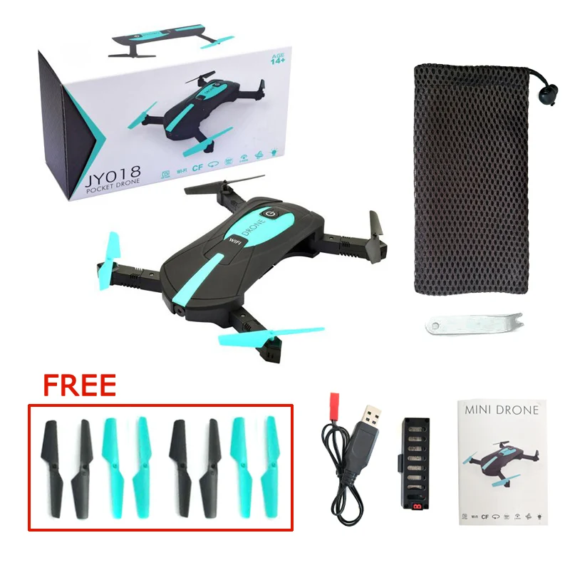 Мини селфи Дрон JY018 складной карманный Радиоуправляемый с камерой FPV Wi Fi и режимом