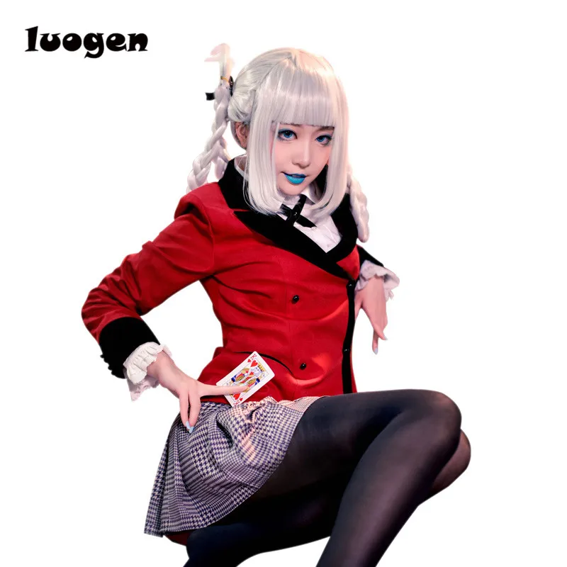 

Anime Kakegurui Cosplay Costumes Kirari Momobami School Uniforms JK Sailor Mavy Long Sleeve T Shirt College Suit Skirt