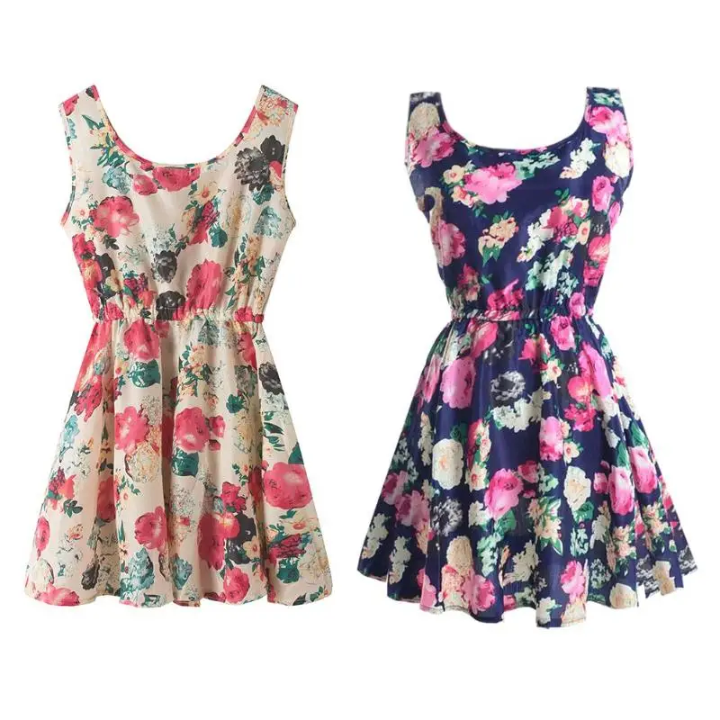 Summer font b Women b font Chiffon font b Floral b font font b Print b