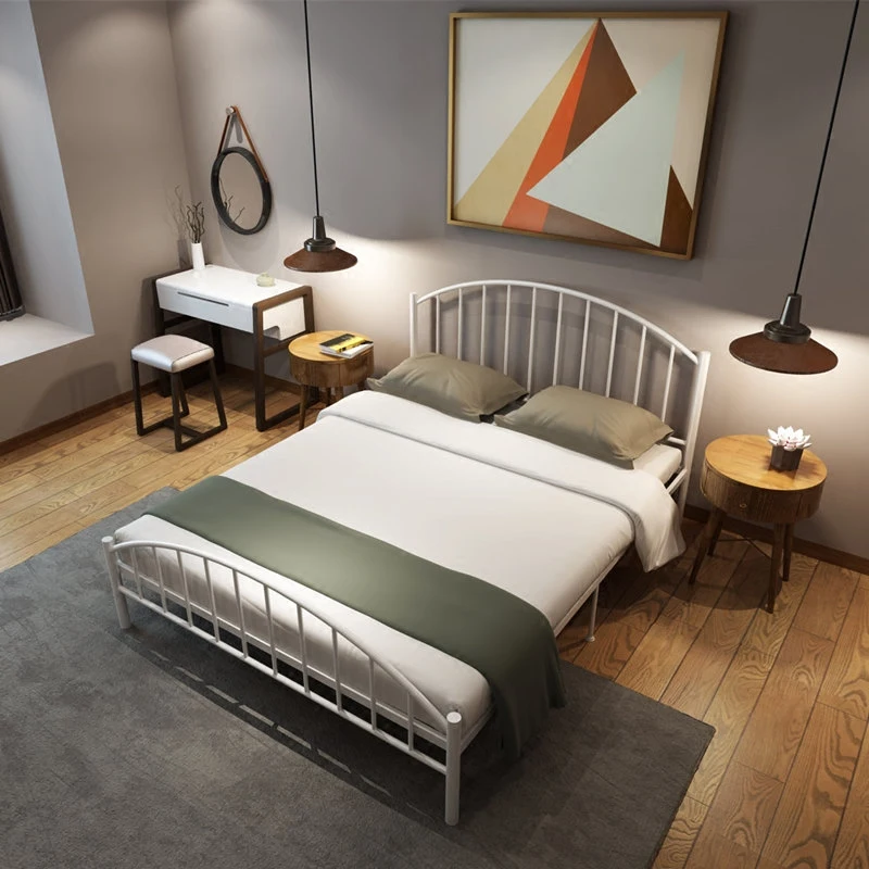 Modern contracted iron art bed iron frame steel frame bed 1.2m 1.5m 1.8m single double bed adult princess bed Modern contracted iron art bed iron frame steel frame bed 1.2m 1.5m 1.8m single double bed adult princess bed
