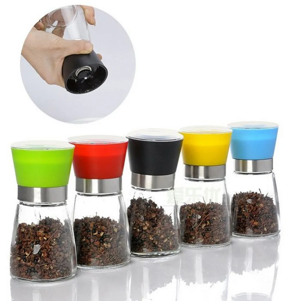 Salt and Pepper Mill Grinder Glass Pepper Grinder Shaker Spice Salt