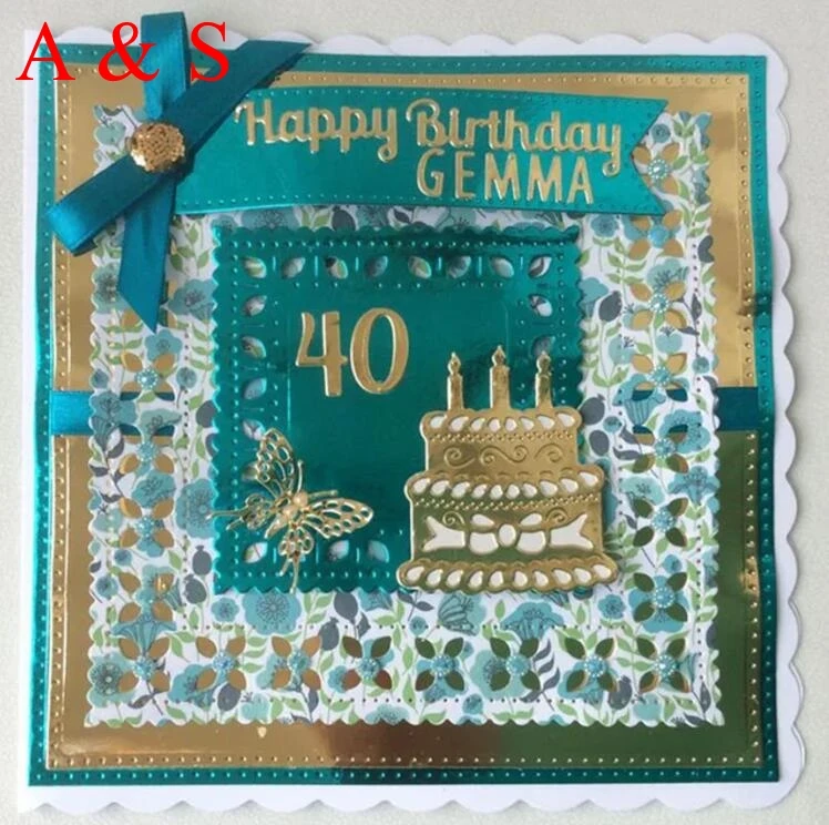  Y422 METAL CUTTING DIES Happy Birthday Cake Scrapbook card invitation paper craft party decor embos - 32852976565