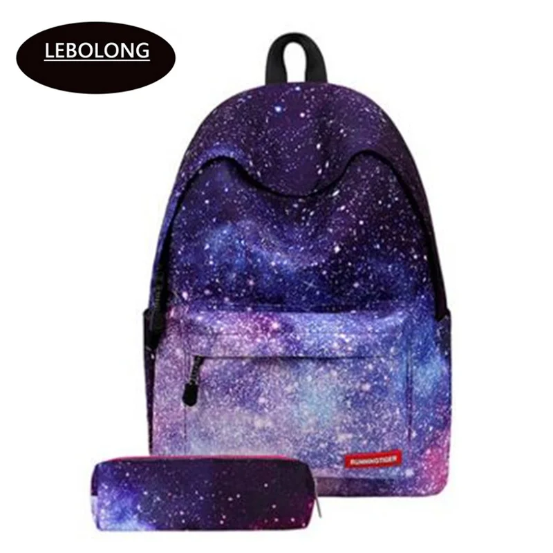 

Women backpack for teenage girls school backpack bag Stars Universe Space Printing Canvas Female Backpacks for college students