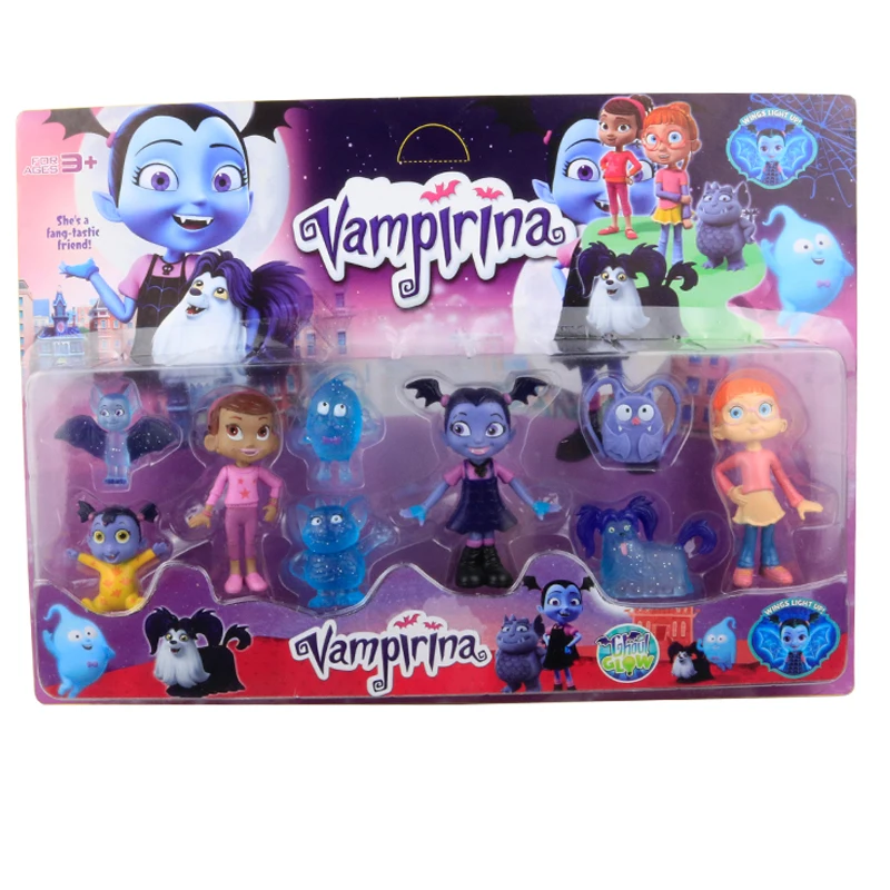 

9pcs/set Junior Vampirina Dolls Figure Toys The Vamp Batwoman Girl PVC Models Toys For Children Kids christmas gift